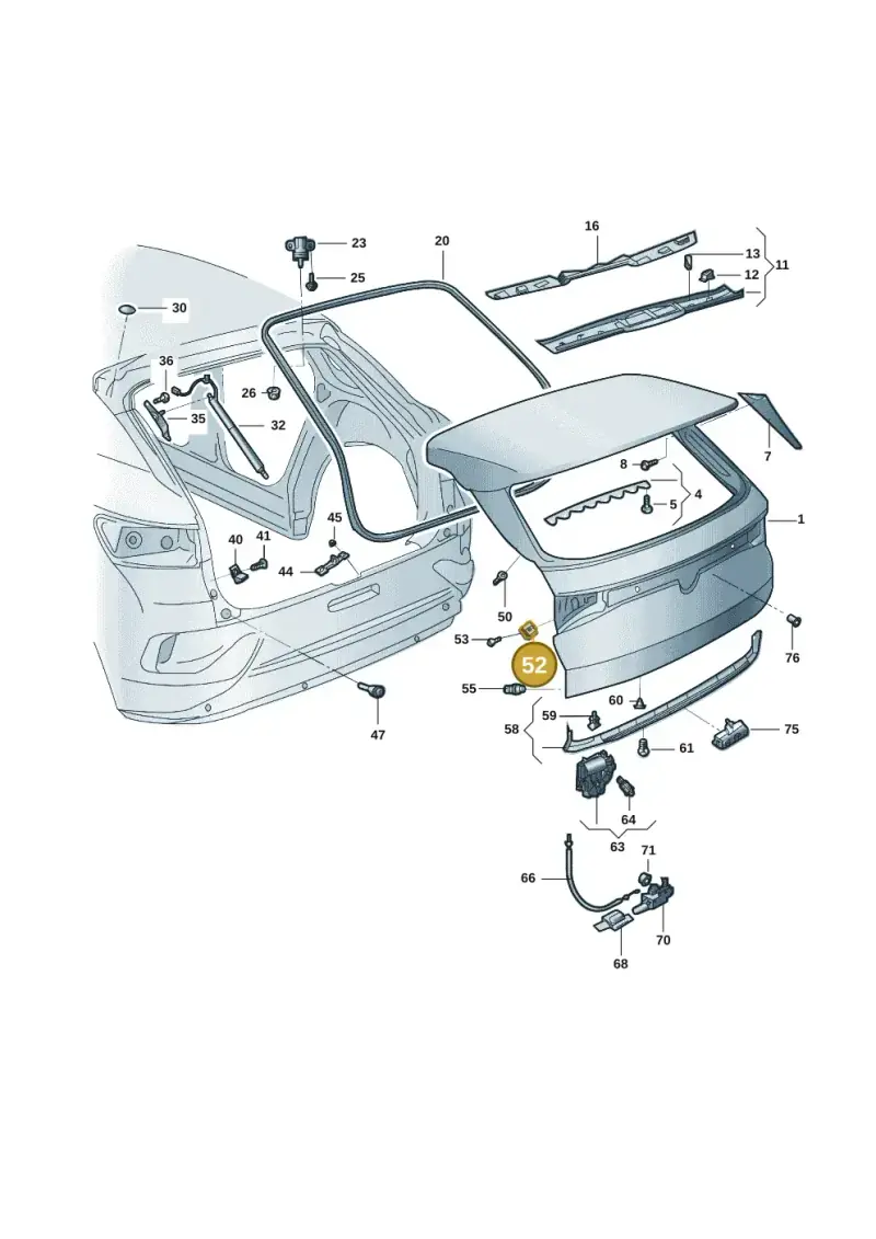 5E0827239A — Volkswagen ID.4 (2020-) diagram 11d827000, position 52