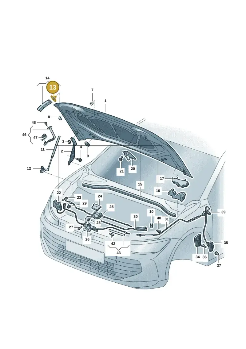 5E0837732A — Volkswagen Passat Pro (2024-) diagram 3jg823000, position 13