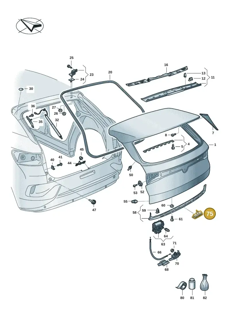 5E3827566A — Volkswagen ID.4 Pro (2020-2023) diagram 11a827000, position 75
