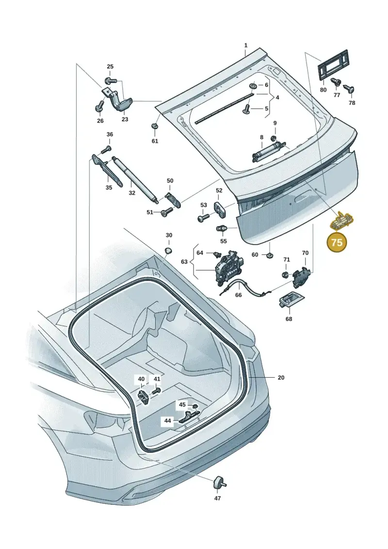 5E3827566A — Volkswagen ID.7 Limousine Pro (2023-) diagram 14b827000, position 75