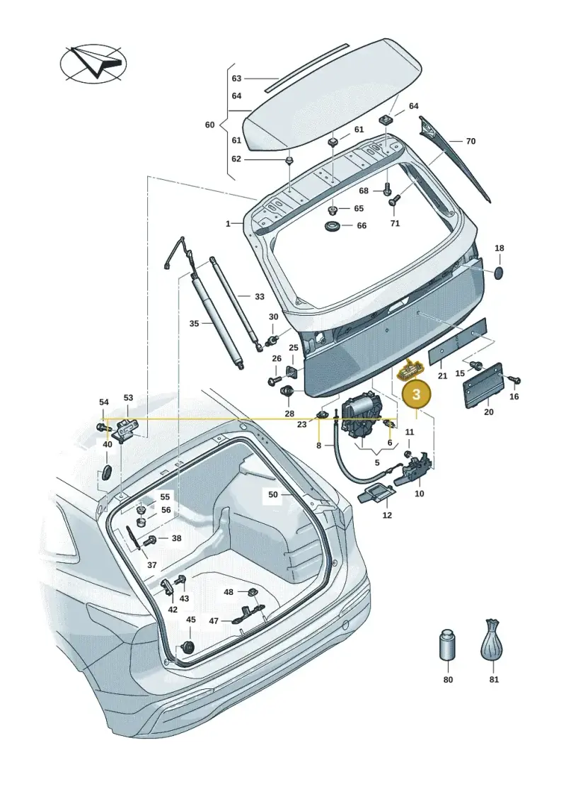 5E3827566A — Volkswagen Tiguan 2.0 (2023-) diagram 57x827000, position 3