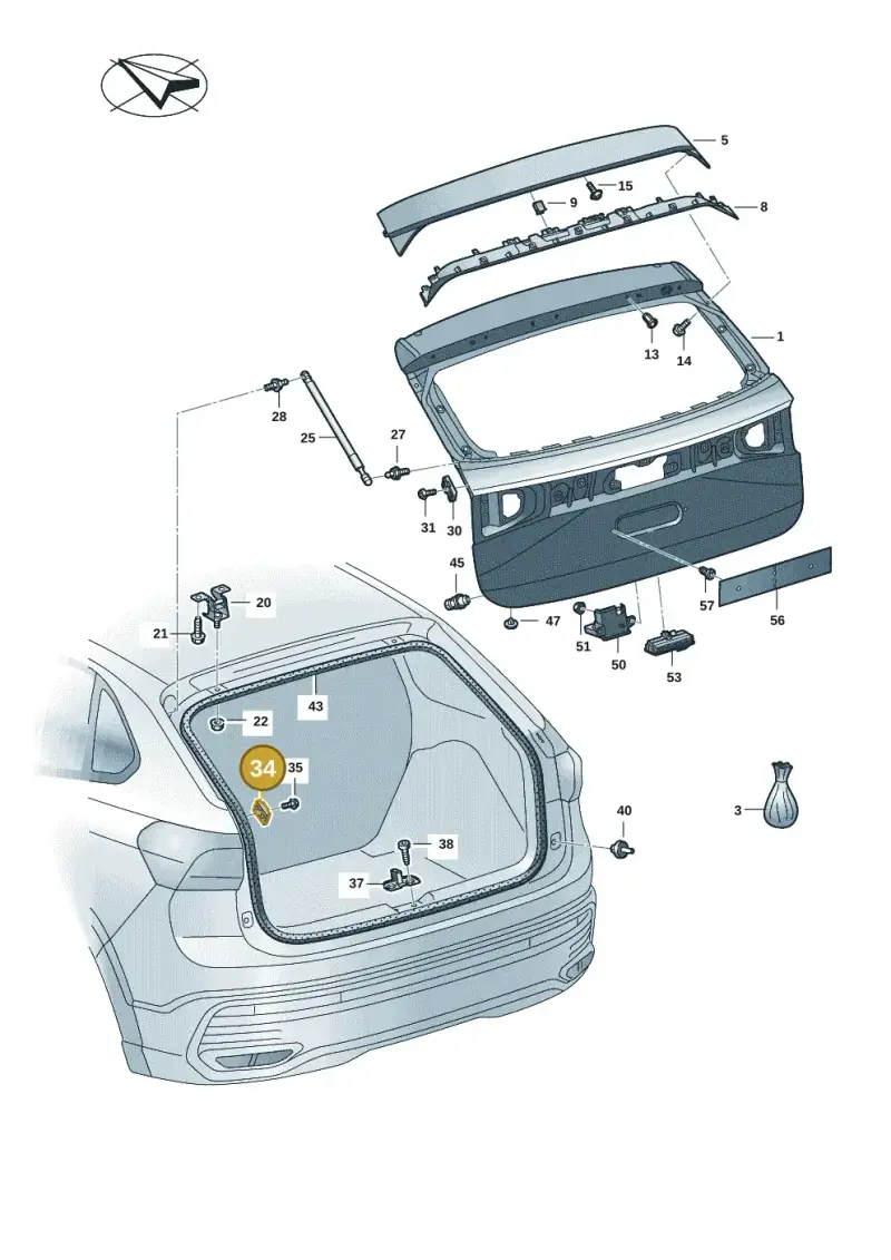 5E5827240 — Volkswagen Taigo (2021-2024) diagram 2f0827000, position 34