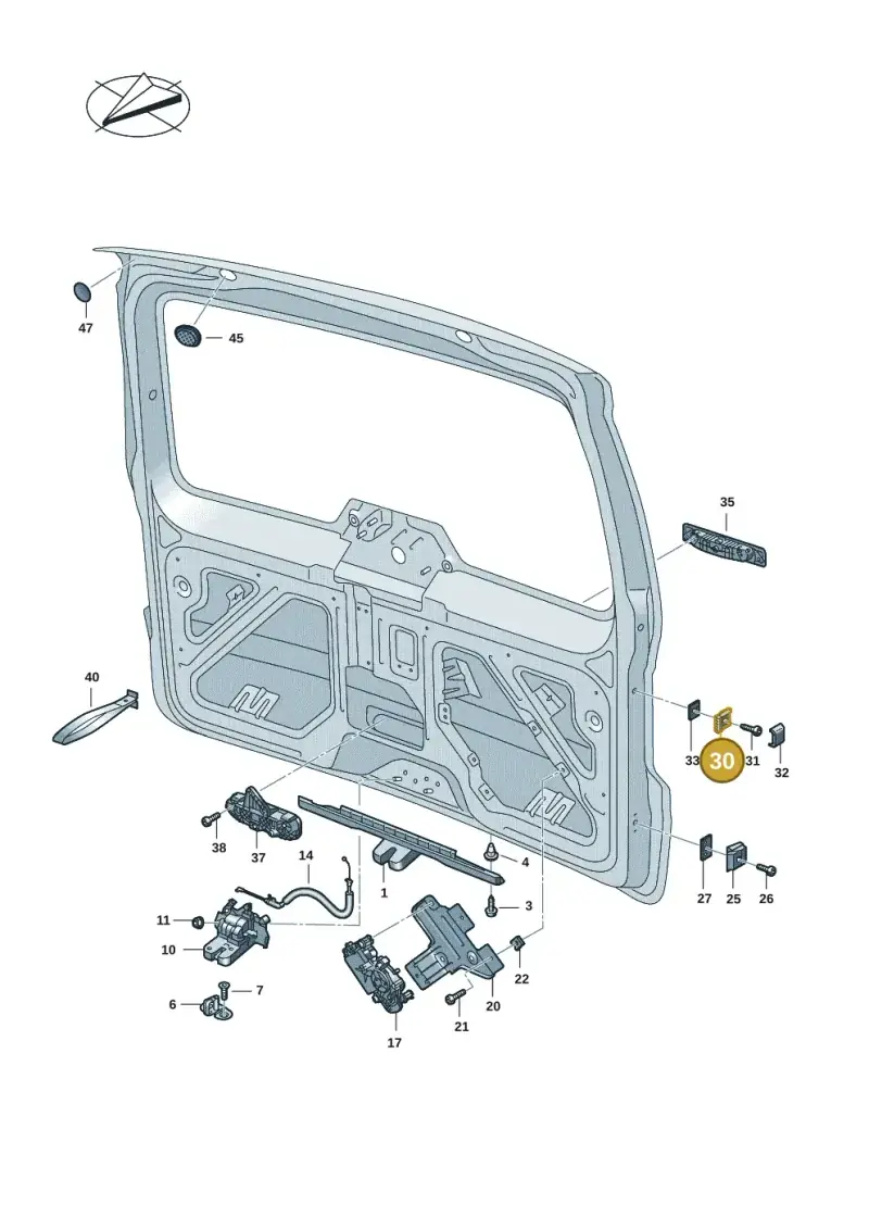 5E9827499B — Volkswagen Caddy Maxi Kombi (2020-2024) diagram 2ka827100, position 30