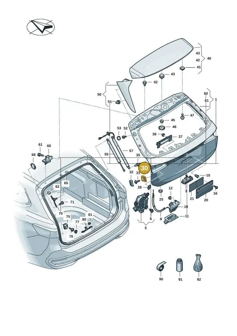 5E9827499B — Volkswagen Passat estate (2023-) diagram 3j0827000, position 30
