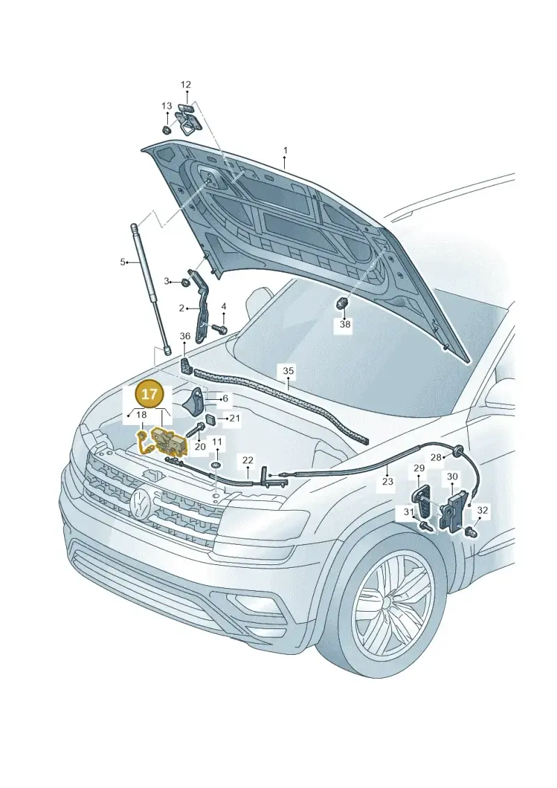 5F0823509C — Volkswagen Atlas (2016-2023) diagram 829823000, position 17