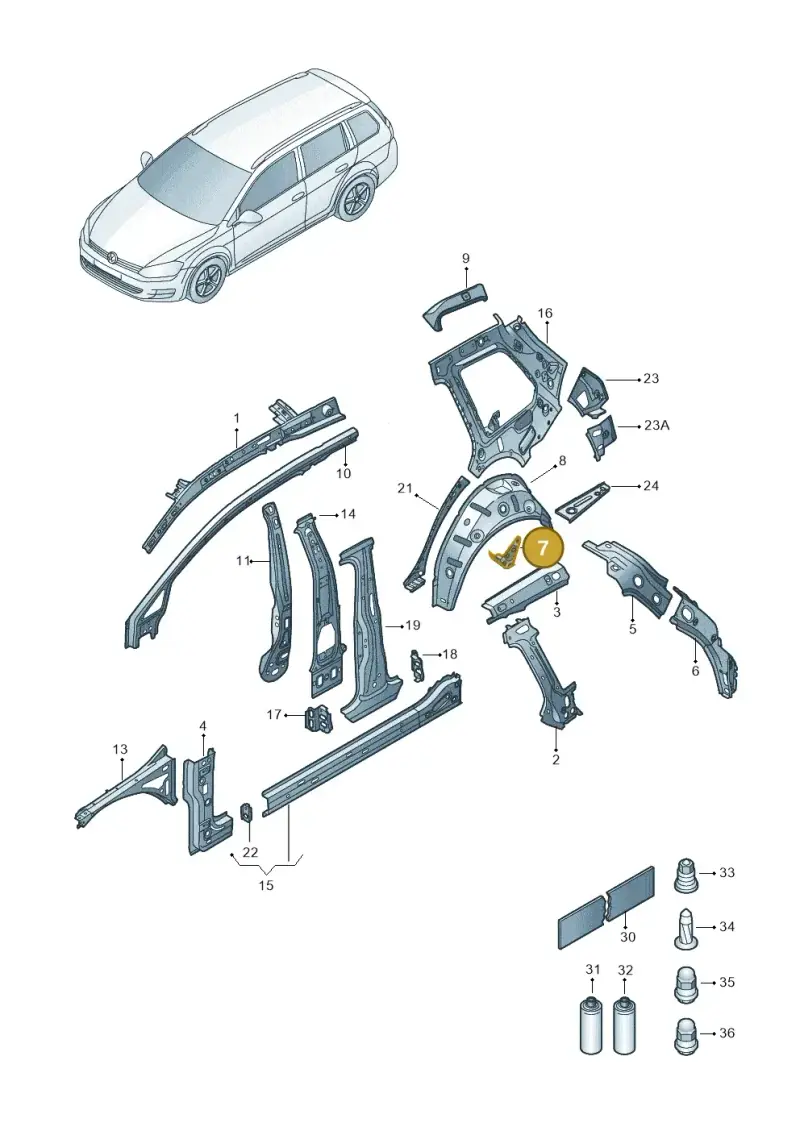 5G0012129B — Volkswagen Golf 2.0 (2016-2020) diagram 763809000, position 7