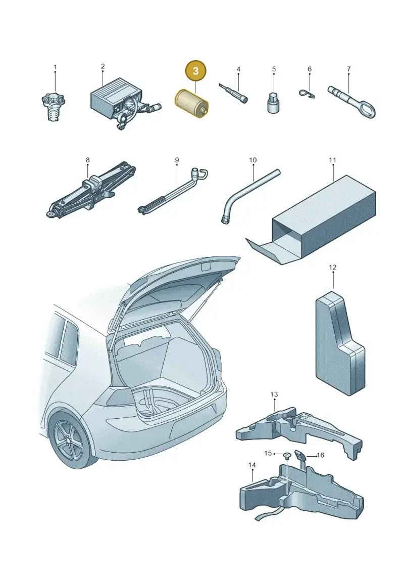 5G0012619 — Volkswagen Golf 2.0 BlueMotion (2019-2024) diagram 746012000, position 3