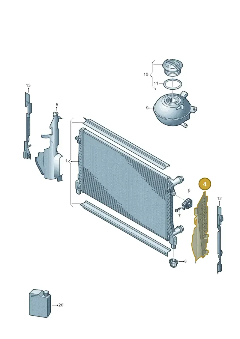 5G0121283AS — Volkswagen Golf 2.0 (2016-2020) diagram 781121750, position 4
