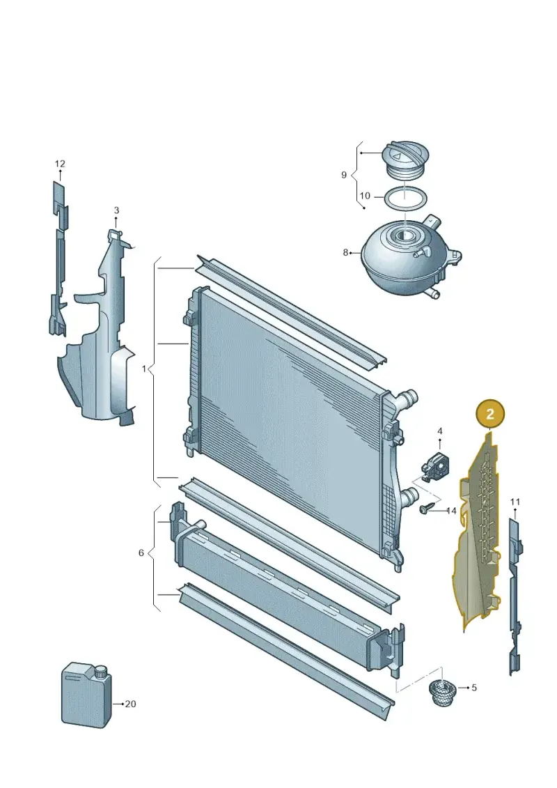 5G0121283H — Volkswagen Golf 2.0 (2016-2020) diagram 746121740, position 2