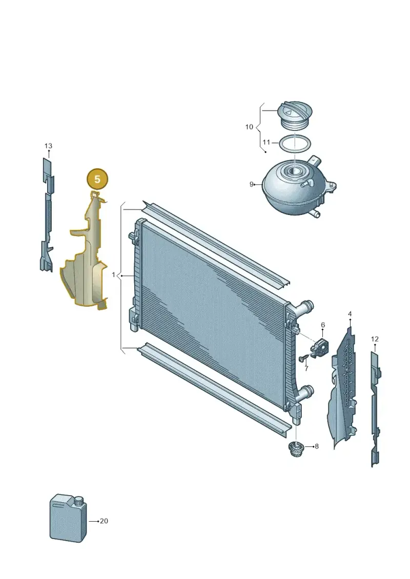5G0121284AL — Volkswagen Golf 2.0 (2016-2020) diagram 781121750, position 5