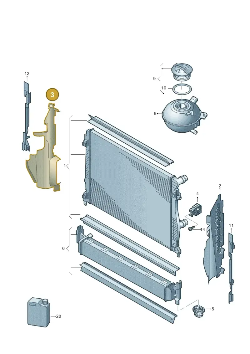 5G0121284H — Volkswagen Golf 2.0 (2016-2020) diagram 746121740, position 3