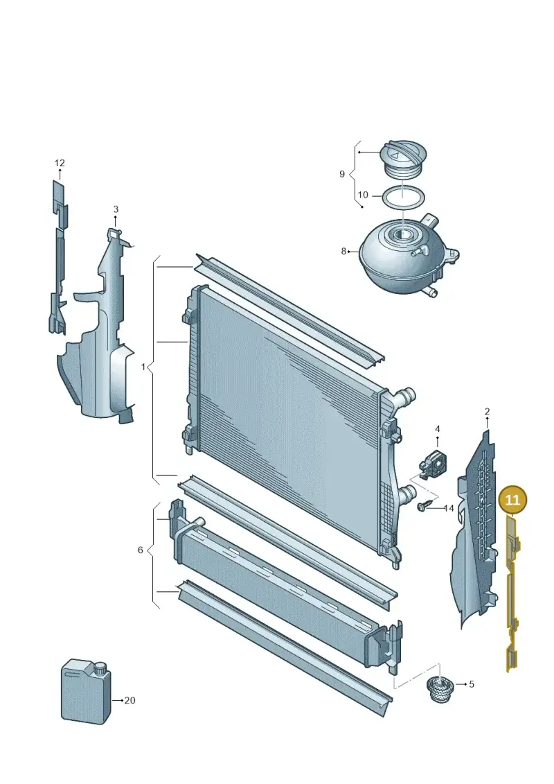 5G0121331G — Volkswagen Golf 2.0 (2016-2020) diagram 746121740, position 11