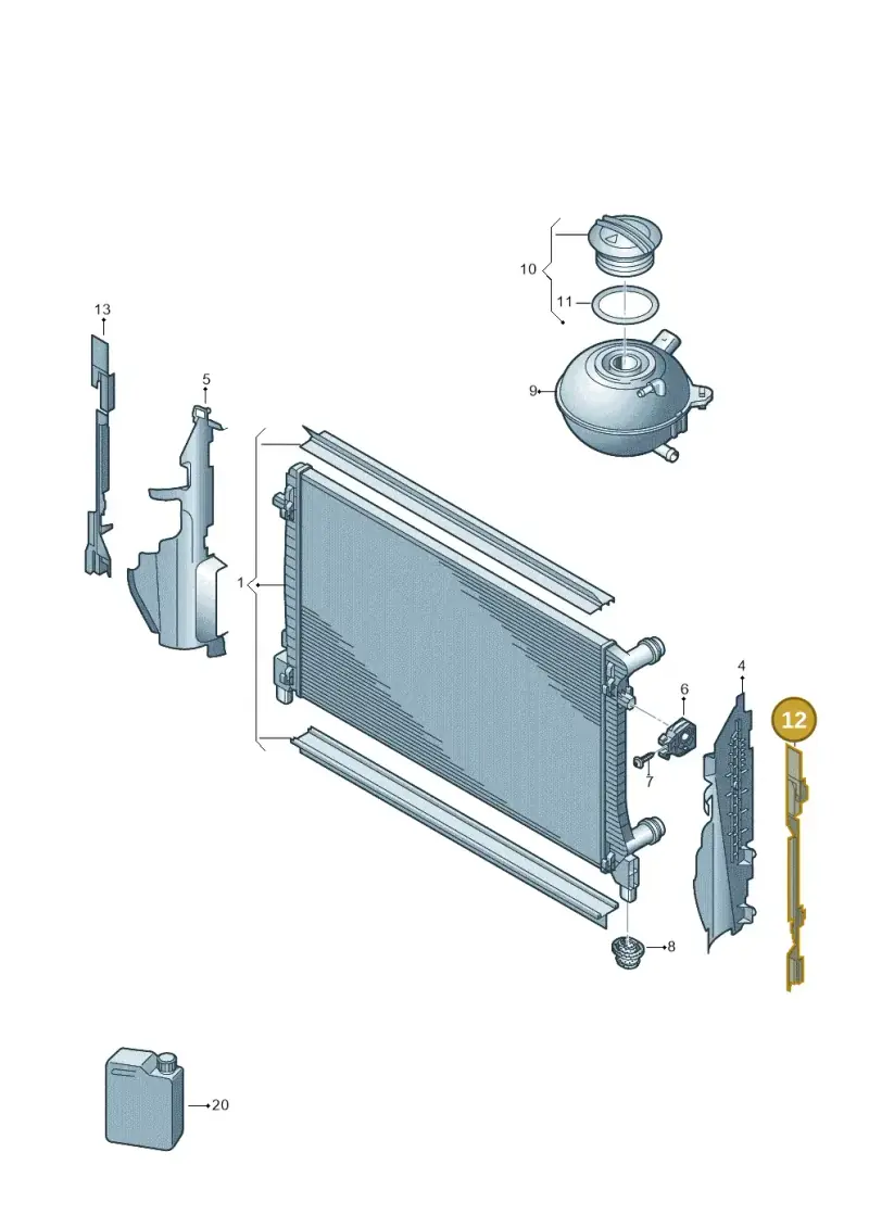 5G0121331G — Volkswagen Golf 2.0 (2016-2020) diagram 781121750, position 12