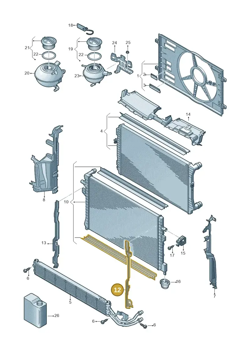 5G0121331K — Volkswagen Passat saloon (2014-2024) diagram 793121710, position 12