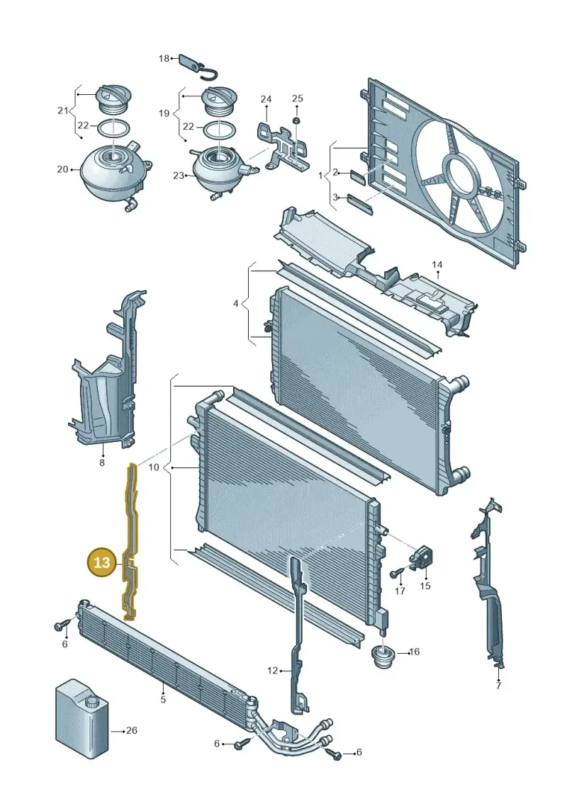 5G0121332K — Volkswagen Passat saloon (2014-2024) diagram 793121710, position 13