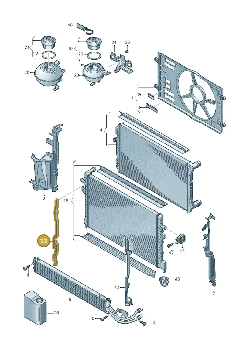 5G0121332K — Volkswagen Golf 2.0 (2016-2020) diagram 746121870, position 13