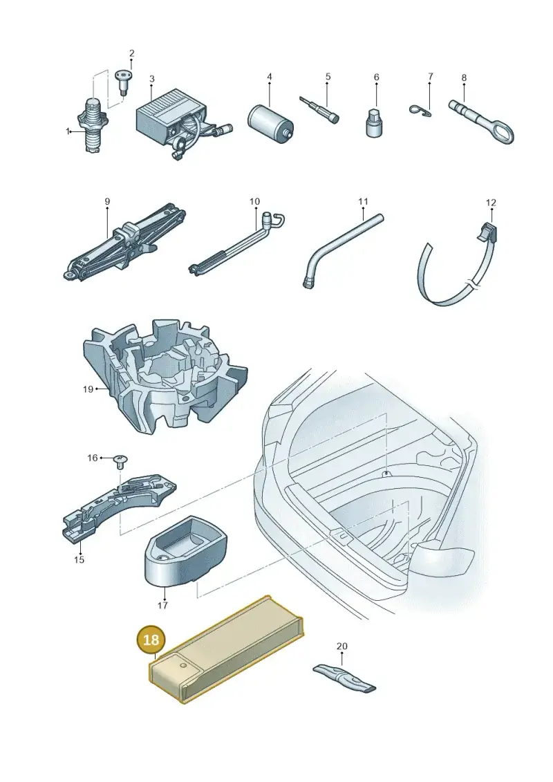 5G0601703 — Volkswagen Passat saloon (2014-2024) diagram 793012000, position 18