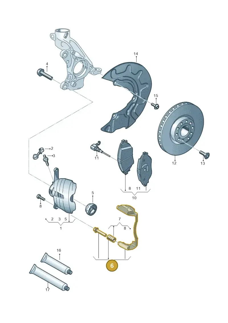 5G0615125A — Volkswagen Golf 2.0 BlueMotion (2019-2024) diagram 745615250, position 6