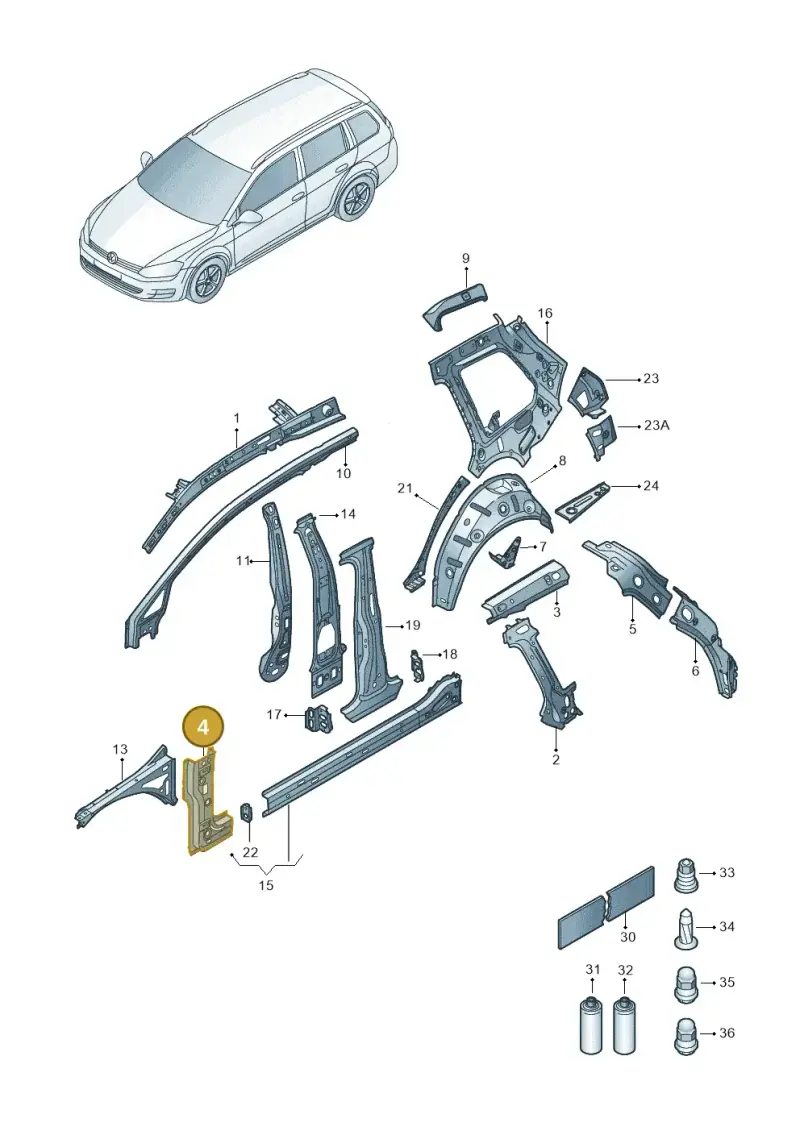 5G0809204A — Volkswagen Golf Estate 1.4 (2014-2017) diagram 763809000, position 4