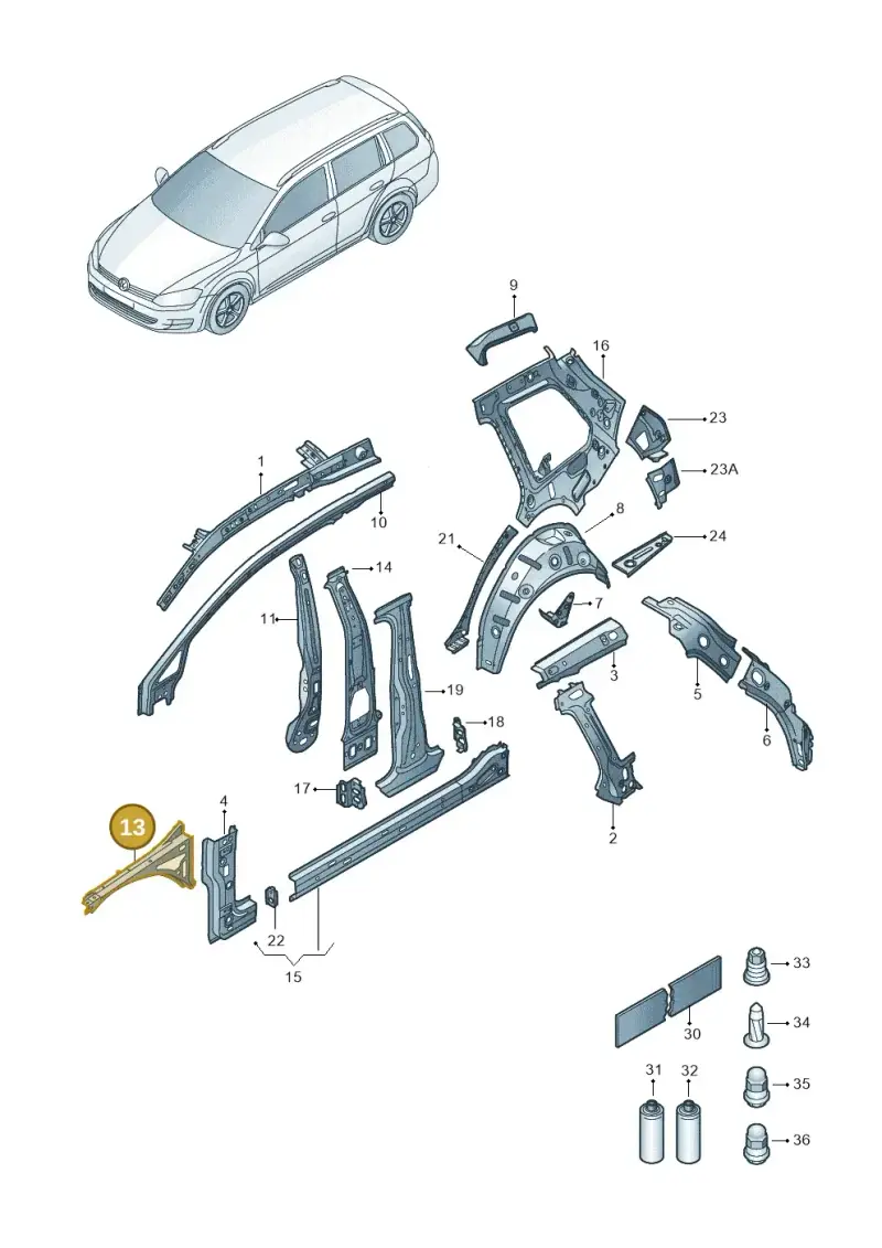 5G0810136D — Volkswagen Golf Estate 1.4 (2014-2017) diagram 763809000, position 13