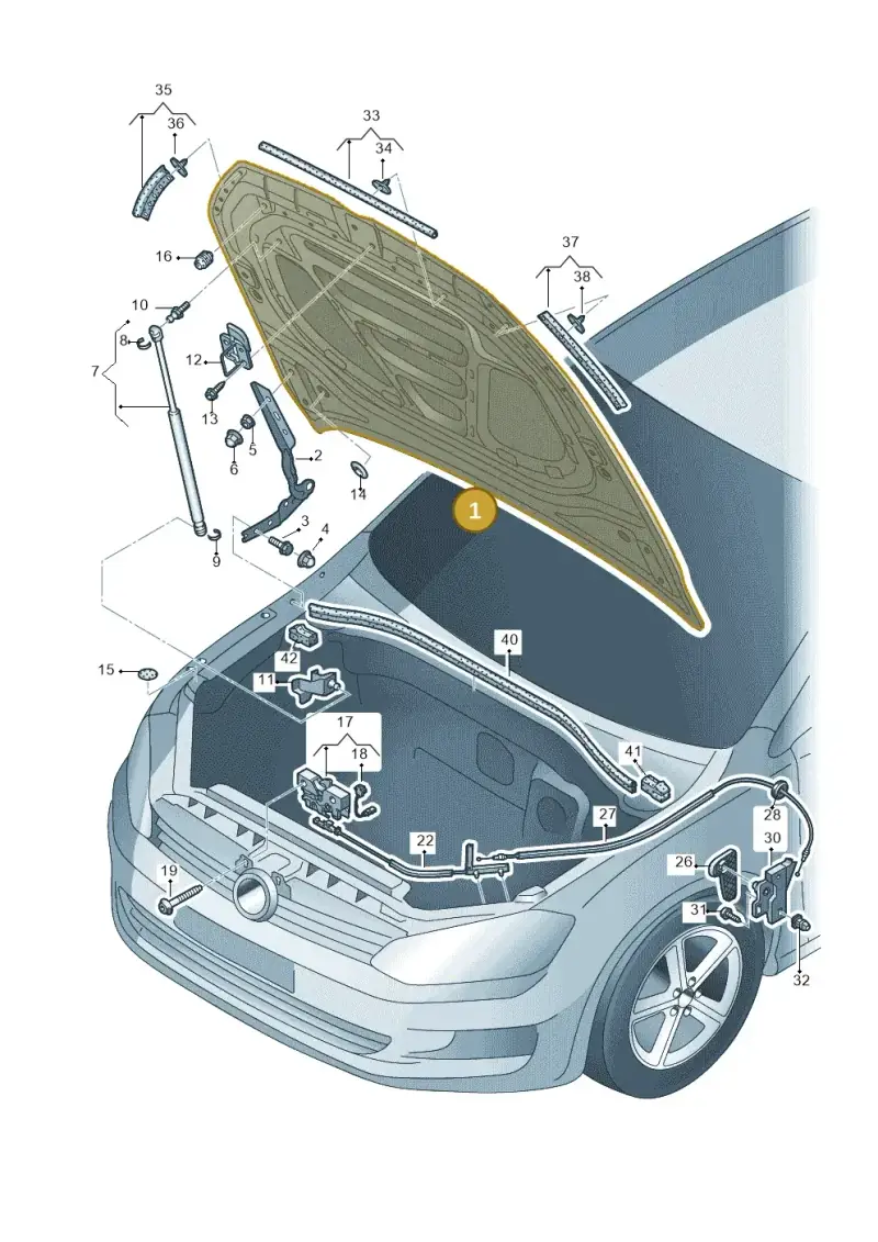 5G0823031J — Volkswagen Golf 1.6 (2015-2019) diagram 746823000, position 1