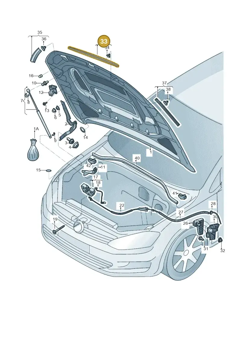 5G0823707 — Volkswagen POLO HATCH         "ZA"06> (2005-) diagram 496823000, position 33