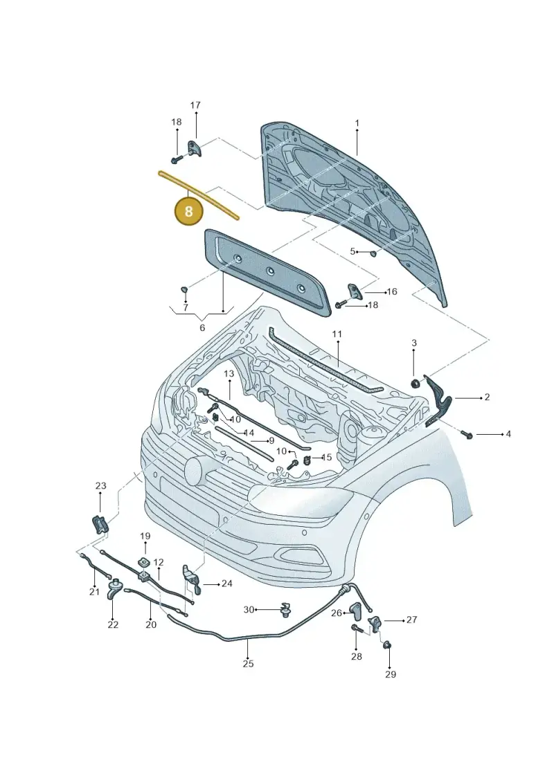 5G0823707 — Volkswagen Polo Track (2023-) diagram 602823000, position 8