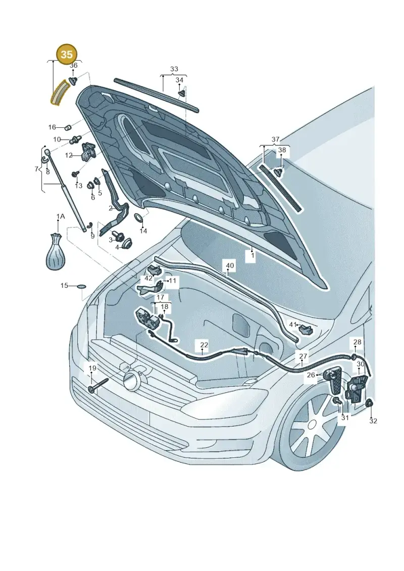 5G0823709A — Volkswagen POLO HATCH         "ZA"06> (2005-) diagram 496823000, position 35