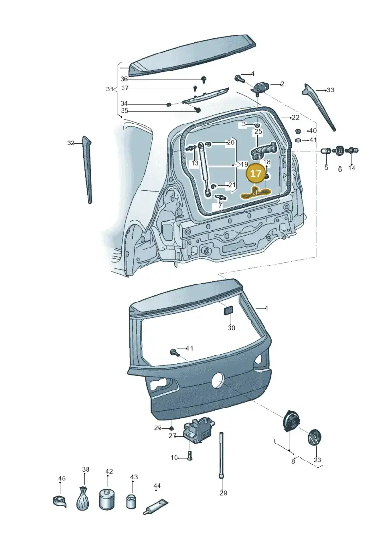 5G0827517E — Volkswagen POLO HATCH         "ZA"06> (2005-) diagram 496827000, position 17