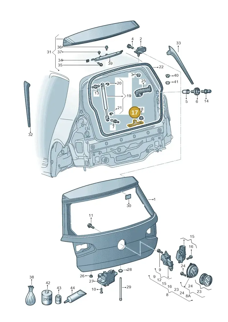 5G0827517E — Volkswagen E-Golf (2014-2021) diagram 746827100, position 17