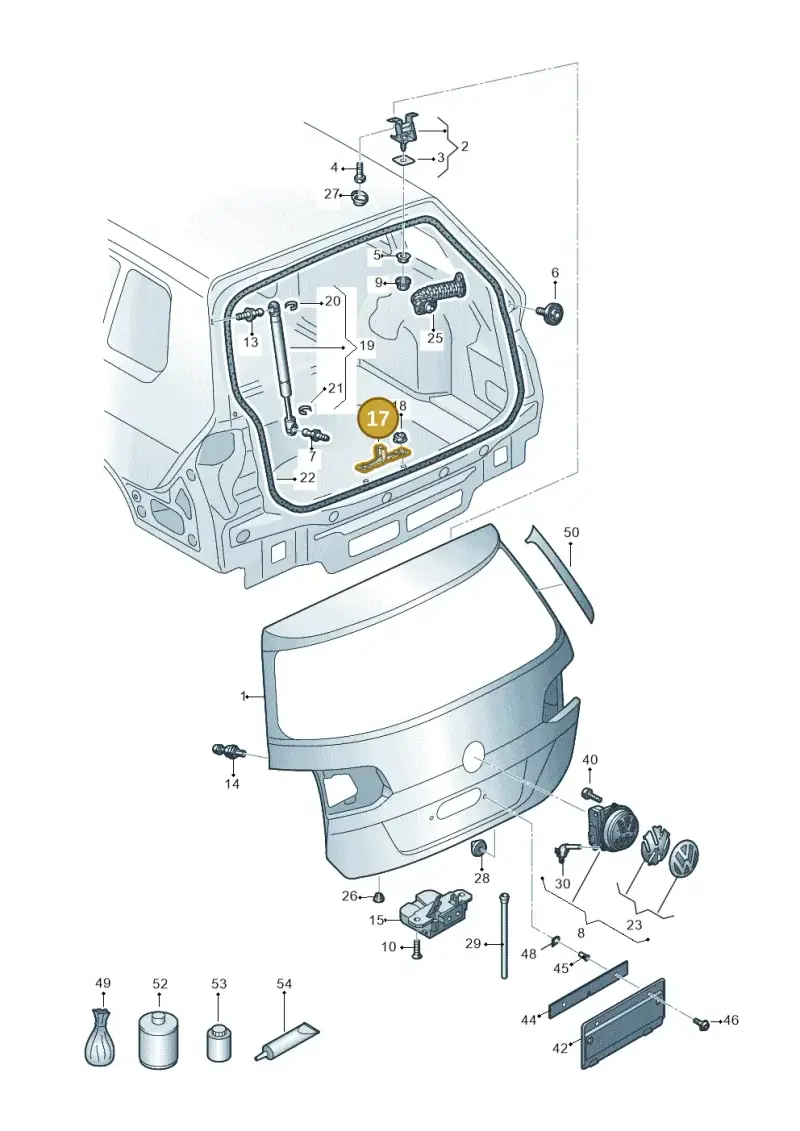 5G0827517E — Volkswagen Golf 2.0 (2016-2020) diagram 763827100, position 17
