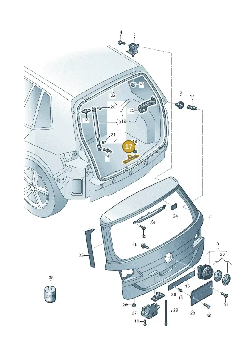 5G0827517E — Volkswagen Golf Sportsvan 1.6 (2014-2020) diagram 780827100, position 17
