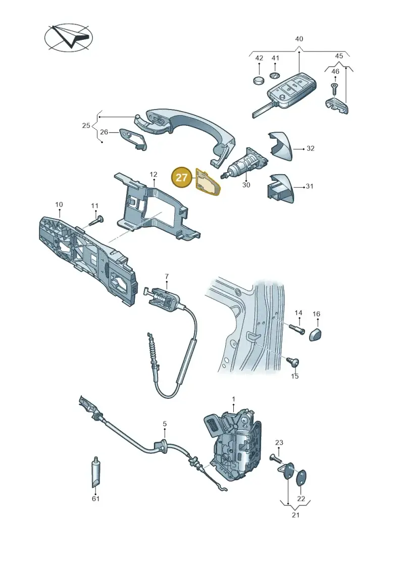 5G0837087B — Volkswagen T-Roc BlueMotion (2017-2024) diagram 837837000, position 27