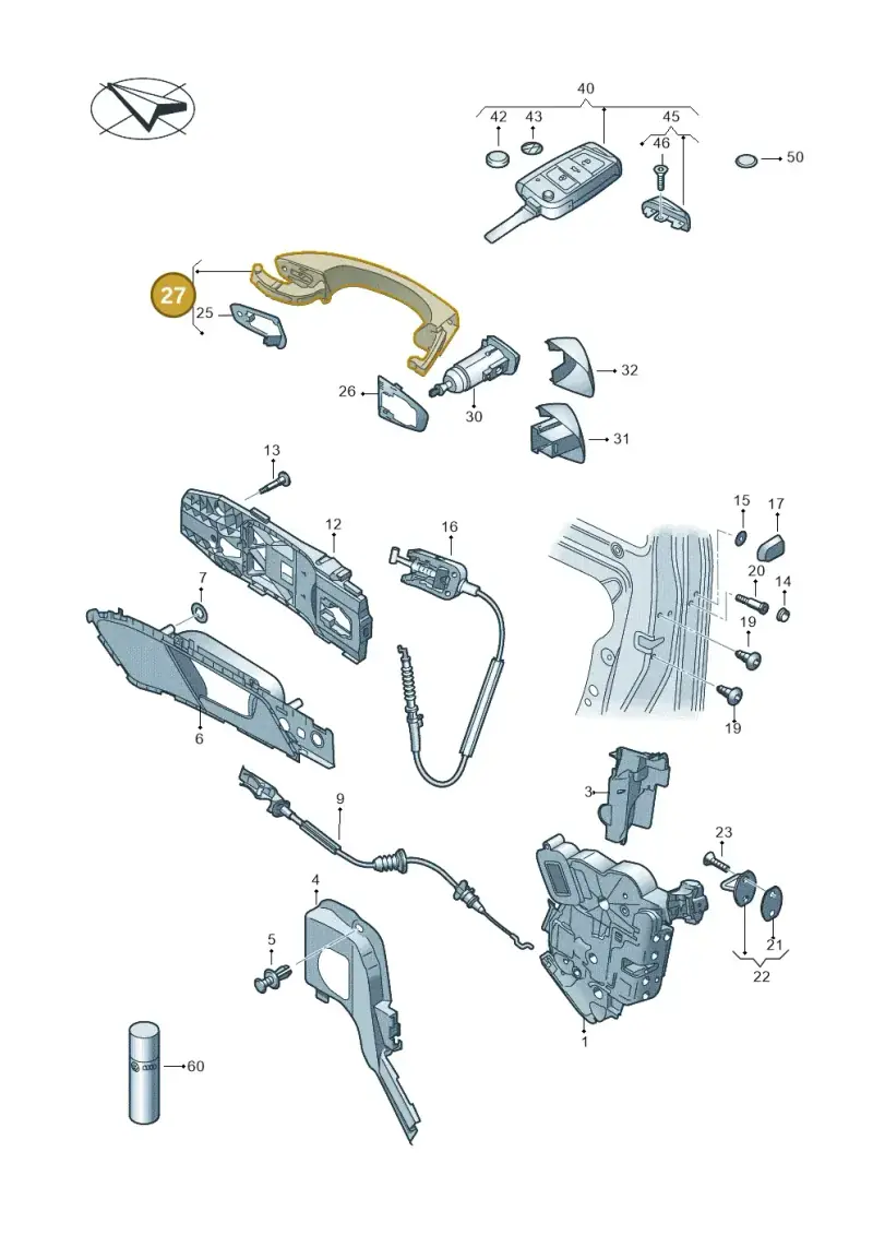5G0837205P3FZ — Volkswagen Golf 2.0 (2016-2020) diagram 746837000, position 27