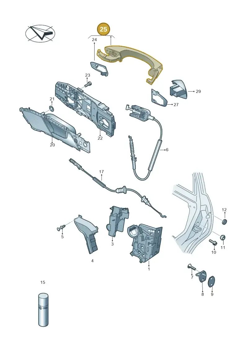 5G0837205P3FZ — Volkswagen Golf 2.0 (2016-2020) diagram 746839000, position 25