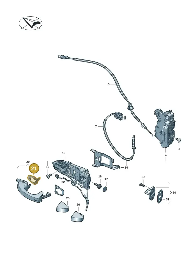 5G0837209B9B9 — Volkswagen T-Roc convertible 1.5 (2019-2024) diagram 2gk837000, position 21