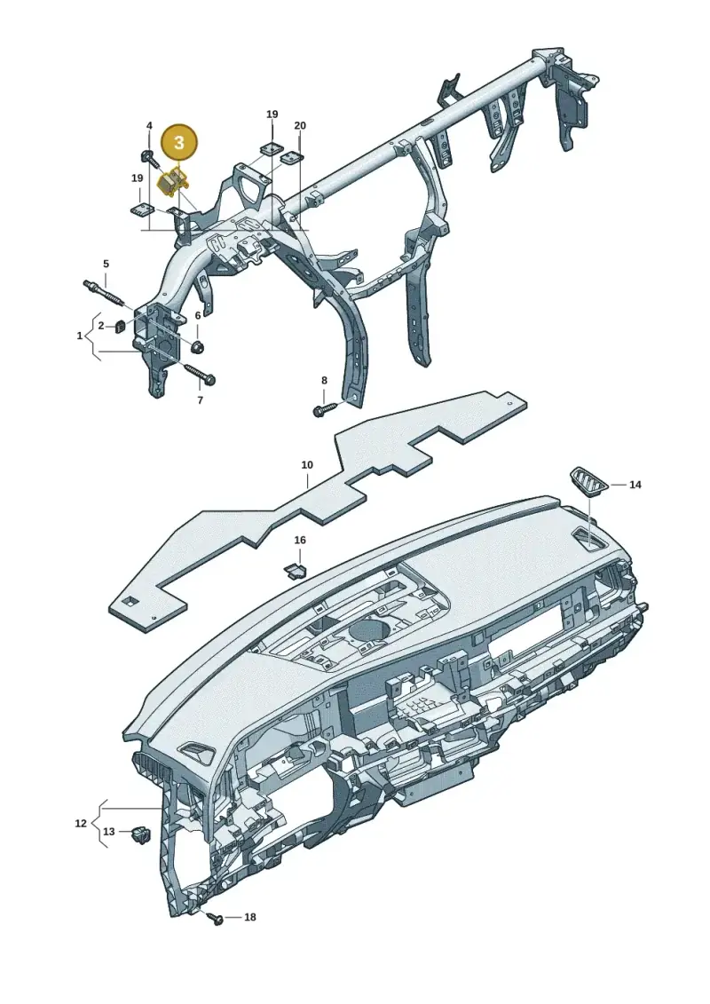 5G0857173 — Volkswagen Tiguan 2.0 (2023-) diagram 57x857000, position 3