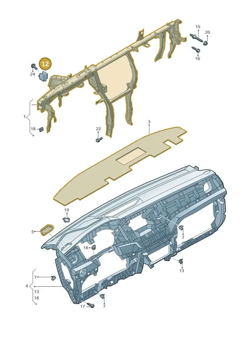 5G0857173 — Volkswagen T-Cross 1,0 (2018-2024) diagram 587857000, position 12