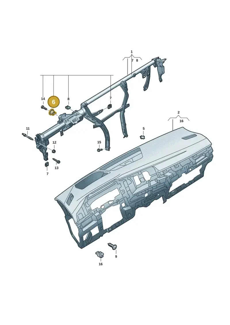 5G0857173 — Volkswagen Golf 2.0 BlueMotion (2019-2024) diagram 5h0857000, position 6