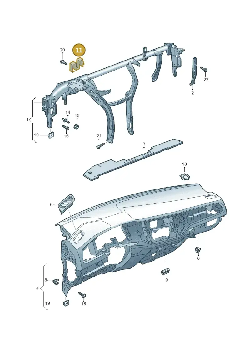 5G0857173 — Volkswagen T-Roc convertible 1.5 (2019-2024) diagram 813857000, position 11