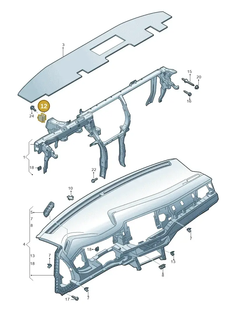 5G0857173 — Volkswagen Taigo (2021-2024) diagram 837857000, position 12