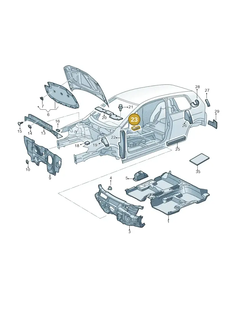 5G0863501A — Volkswagen Golf 2.0 (2016-2020) diagram 746863200, position 23