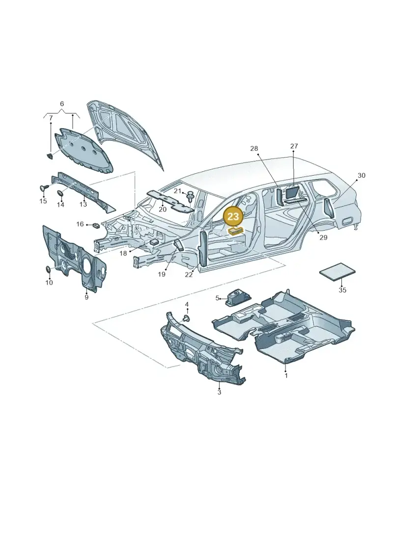 5G0863501A — Volkswagen Golf 2.0 (2016-2020) diagram 763863200, position 23