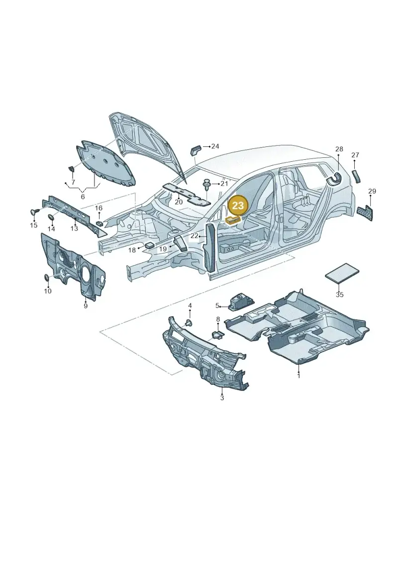 5G0863501A — Volkswagen Golf 1.6 (2015-2019) diagram 774863200, position 23
