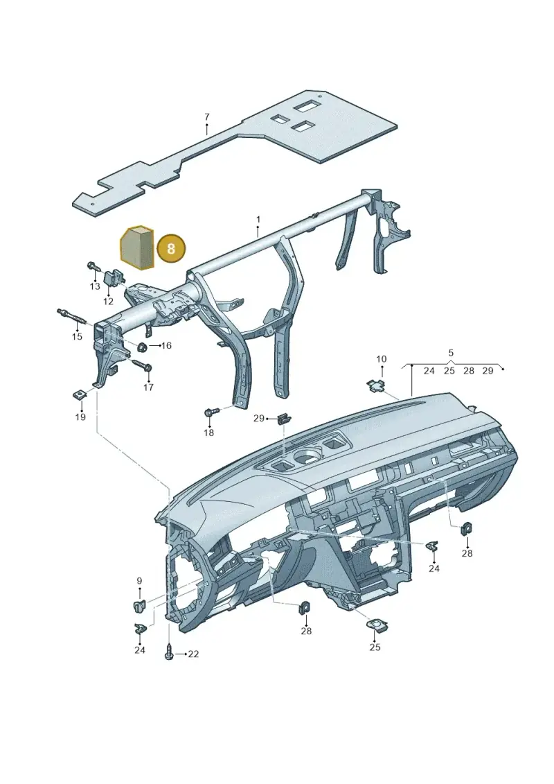 5G0863501A — Volkswagen CC Fastback (2018-) diagram 793857000, position 8