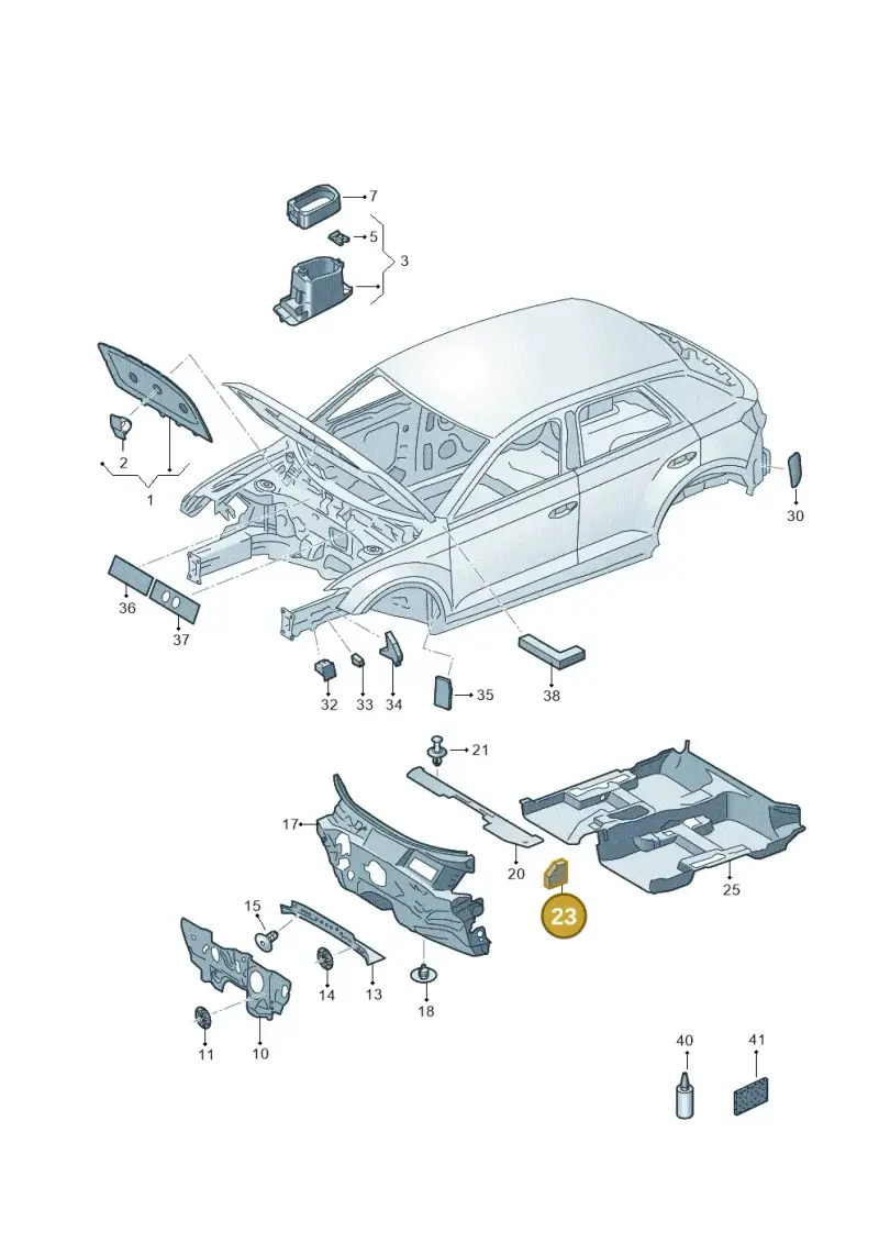 5G0863501A — Volkswagen T-Roc BlueMotion (2017-2024) diagram 813863200, position 23