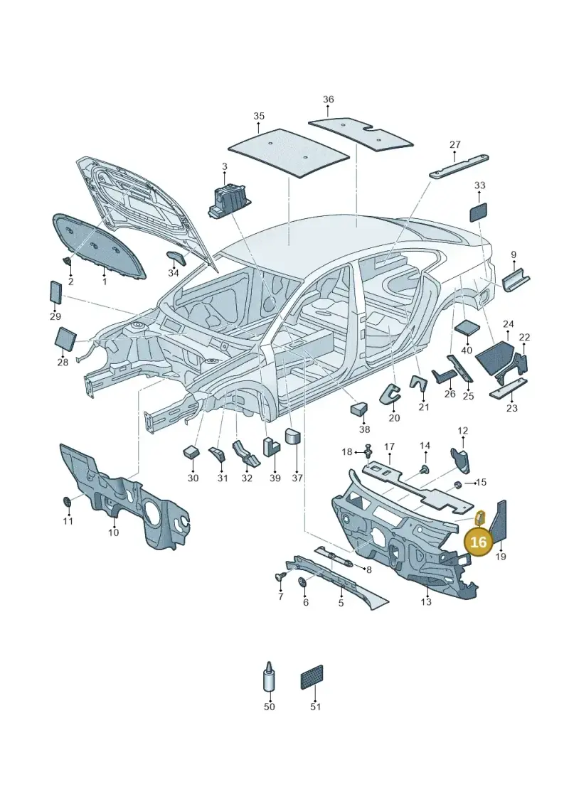 5G0863501A — Volkswagen Arteon (2017-2023) diagram 828863200, position 16