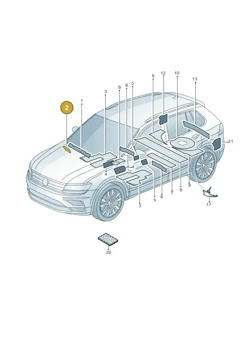 5G0863501A — Volkswagen Tiguan 2.0 4Motion (2017-2024) diagram 884863300, position 2