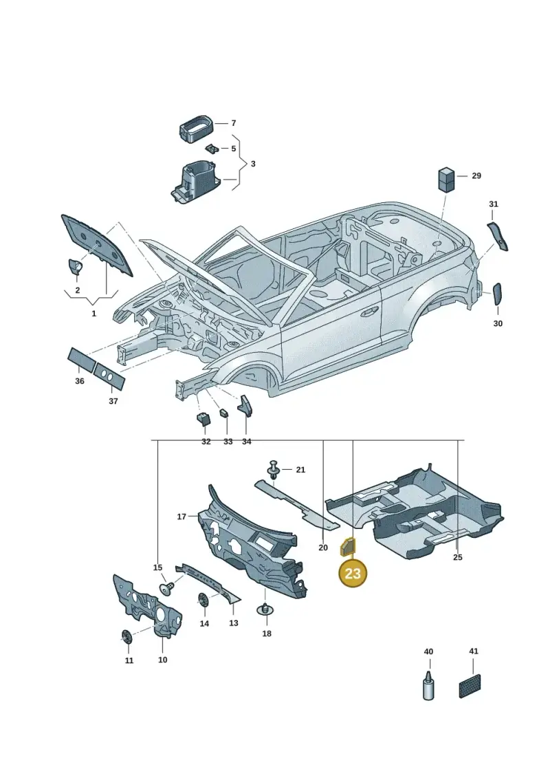 5G0863501A — Volkswagen T-Roc convertible 1.5 (2019-2024) diagram 2gk863200, position 23