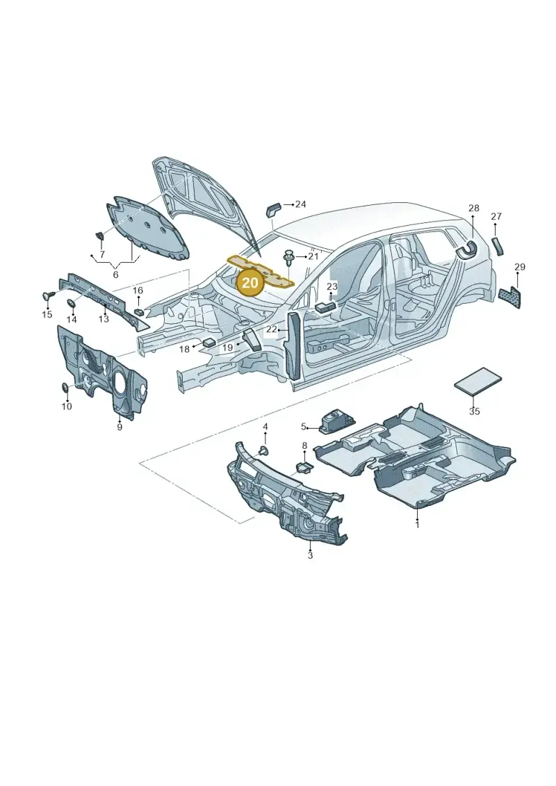 5G0863801 — Volkswagen Golf 1.6 (2015-2019) diagram 774863200, position 20